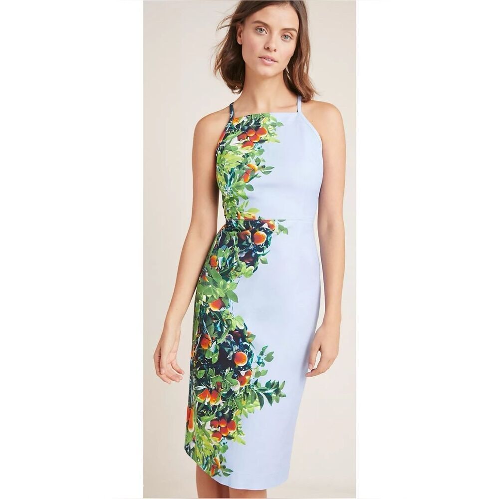 Anthropologie Maeve Orange Bough Dress Size 4~ Excellent